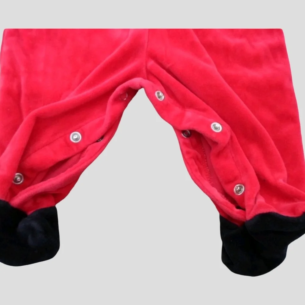 Kru Boys Festive Red Santa Bodysuit Size  6/9 Months